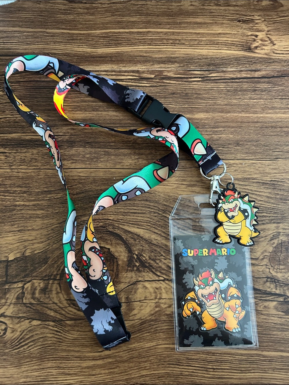 Nintendo Super Mario Bowser Lanyard and ID Holder - Green/Black/Yellow